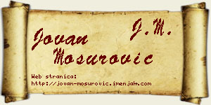 Jovan Mosurović vizit kartica